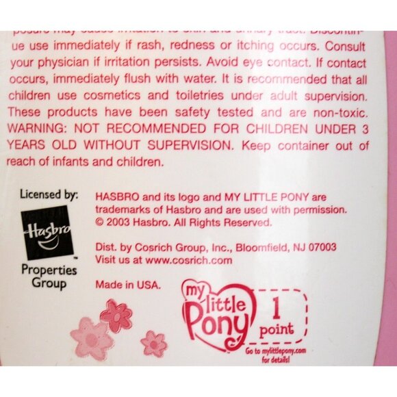 VTG 2003 My Little Pony MLP Bubble Bath Berry Scent New Girl Hasbro Mild Formula - Picture 4 of 4